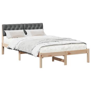 Bettgestell Braun und Dunkelgrau 120 x 200 cm Massivholz Kiefer