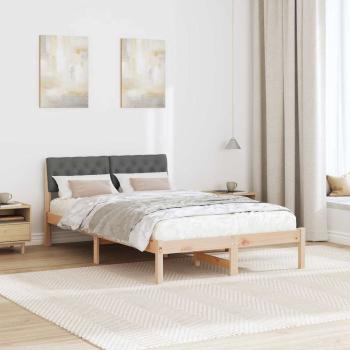 Bettgestell Braun und Dunkelgrau 120 x 200 cm Massivholz Kiefer