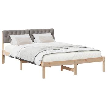 Bettgestell Braun und Taupe 135 x 190 cm Massivholz Kiefer