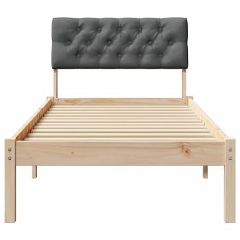 Bettgestell braun und dunkelgrau 80 x 200 cm Massivholz Kiefer