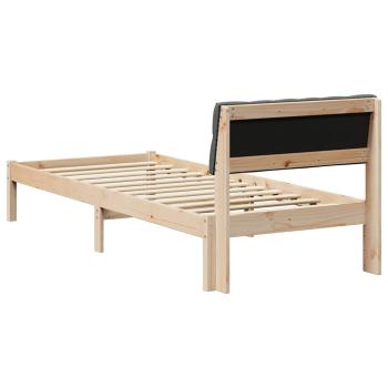 Bettgestell braun und dunkelgrau 80 x 200 cm Massivholz Kiefer