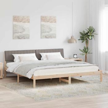 ARDEBO.de - Bettgestell Braun und Taupe 160 x 200 cm Massivholz Kiefer