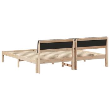 Bettgestell Braun und Taupe 160 x 200 cm Massivholz Kiefer