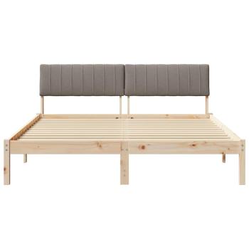 Bettgestell Braun und Taupe 150 x 200 cm Massivholz Kiefer