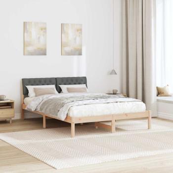 Bettgestell braun und dunkelgrau 140 x 200 cm Massivholz Kiefer