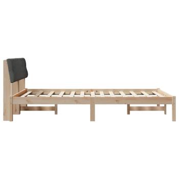 Bettgestell braun und dunkelgrau 140 x 200 cm Massivholz Kiefer