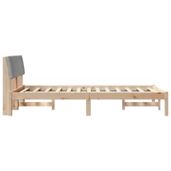 Bettgestell Braun und hellgrau 120 x 190 cm Massivholz Kiefer