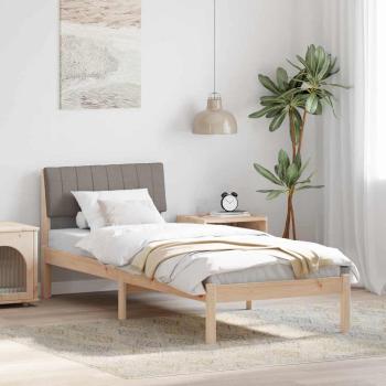 ARDEBO.de - Bettgestell Braun und Taupe 80 x 200 cm Massivholz Kiefer