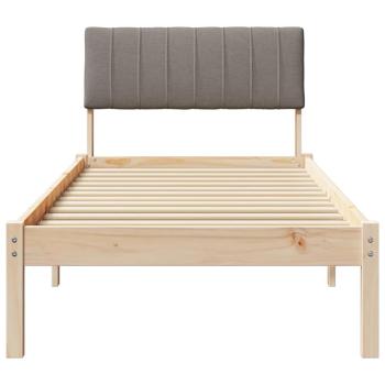 Bettgestell Braun und Taupe 75 x 190 cm Massivholz Kiefer