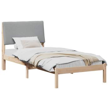 Bettgestell Braun und hellgrau 90 x 200 cm Massivholz Kiefer