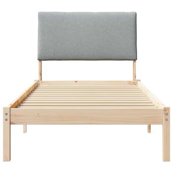 Bettgestell Braun und hellgrau 90 x 200 cm Massivholz Kiefer