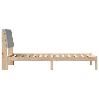Bettgestell Braun und hellgrau 90 x 200 cm Massivholz Kiefer