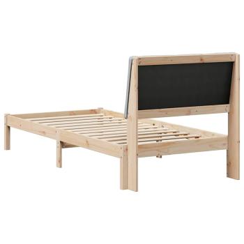 Bettgestell Braun und hellgrau 90 x 200 cm Massivholz Kiefer