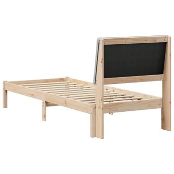 Bettgestell Braun und hellgrau 80 x 200 cm Massivholz Kiefer