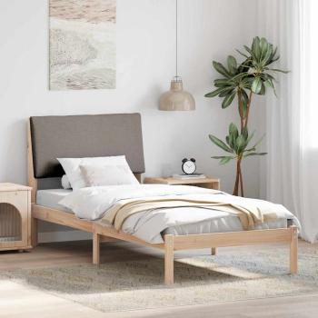ARDEBO.de - Bettgestell Braun und Taupe 90 x 190 cm Massivholz Kiefer