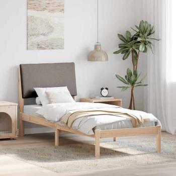 ARDEBO.de - Bettgestell Braun und Taupe 75 x 190 cm Massivholz Kiefer