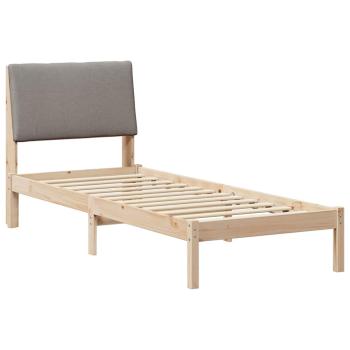 Bettgestell Braun und Taupe 75 x 190 cm Massivholz Kiefer