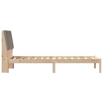 Bettgestell Braun und Taupe 75 x 190 cm Massivholz Kiefer