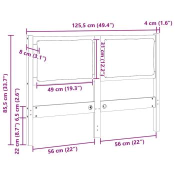 Kopfteil Sonstiges Braun 120 cm Massivholz Kiefer
