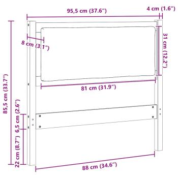 Kopfteil Sonstiges Weiß 90 cm Massivholz Kiefer