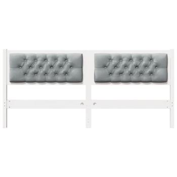 Kopfteil Sonstiges Weiß und hellgrau 160 cm Massivholz Kiefer