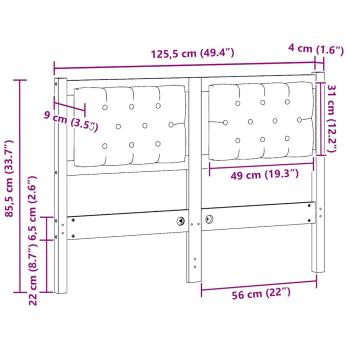 Kopfteil Sonstiges Braun und Schwarz 120 cm Massivholz Kiefer