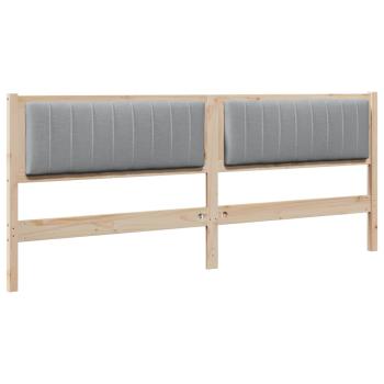 Gepolstertes Kopfteil Braun 200 cm Massivholz Kiefer und Stoff