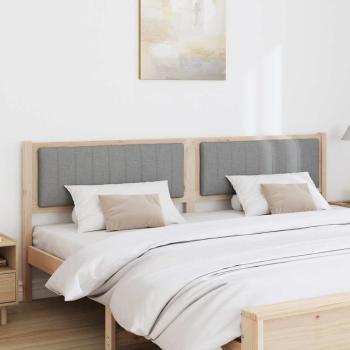 Gepolstertes Kopfteil Braun 200 cm Massivholz Kiefer und Stoff