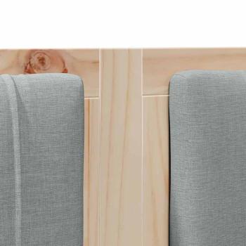 Gepolstertes Kopfteil Braun 200 cm Massivholz Kiefer und Stoff