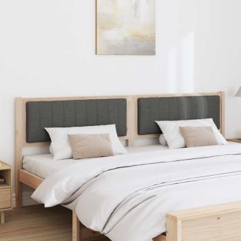 Gepolstertes Kopfteil Braun 200 cm Massivholz Kiefer und Stoff