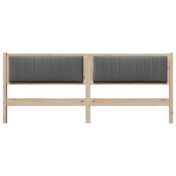 Gepolstertes Kopfteil Braun 200 cm Massivholz Kiefer und Stoff