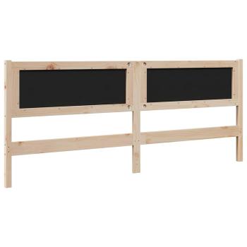 Gepolstertes Kopfteil Braun 200 cm Massivholz Kiefer und Stoff