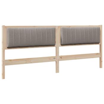 Gepolstertes Kopfteil Braun 200 cm Massivholz Kiefer und Stoff