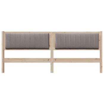 Gepolstertes Kopfteil Braun 200 cm Massivholz Kiefer und Stoff