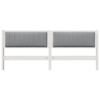 Gepolstertes Kopfteil Weiß 200 cm Massivholz Kiefer und Stoff