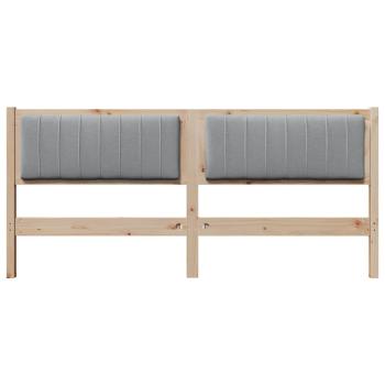 Gepolstertes Kopfteil Braun 180 cm Massivholz Kiefer und Stoff