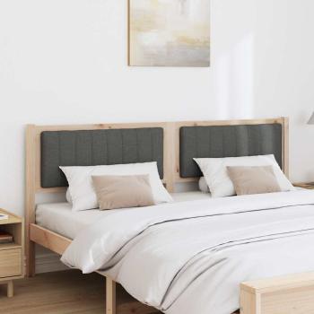 Gepolstertes Kopfteil Braun 180 cm Massivholz Kiefer und Stoff