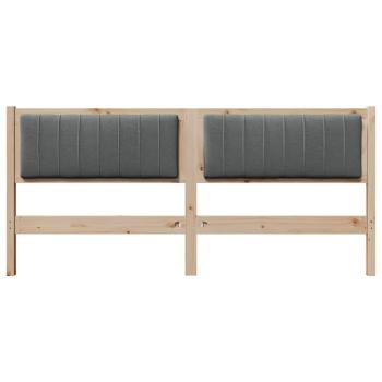 Gepolstertes Kopfteil Braun 180 cm Massivholz Kiefer und Stoff