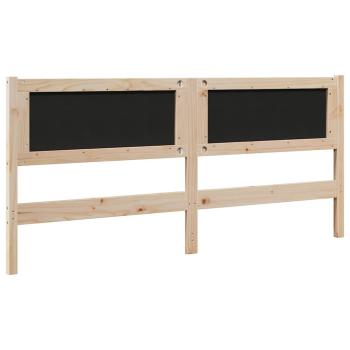 Gepolstertes Kopfteil Braun 180 cm Massivholz Kiefer und Stoff