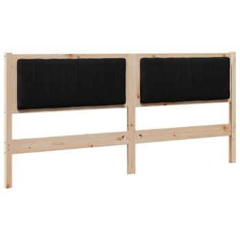 Gepolstertes Kopfteil Braun 180 cm Massivholz Kiefer und Stoff