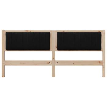 Gepolstertes Kopfteil Braun 180 cm Massivholz Kiefer und Stoff