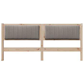 Gepolstertes Kopfteil Braun 180 cm Massivholz Kiefer und Stoff