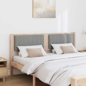 Gepolstertes Kopfteil Braun 160 cm Massivholz Kiefer und Stoff