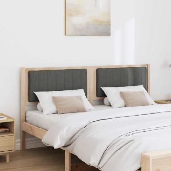 Gepolstertes Kopfteil Braun 150 cm Massivholz Kiefer und Stoff