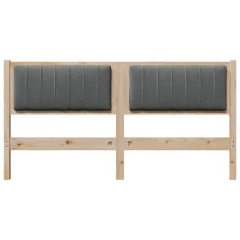 Gepolstertes Kopfteil Braun 150 cm Massivholz Kiefer und Stoff