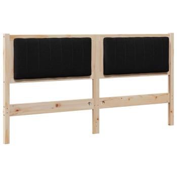 Gepolstertes Kopfteil Braun 150 cm Massivholz Kiefer und Stoff
