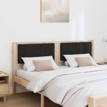 Gepolstertes Kopfteil Braun 150 cm Massivholz Kiefer und Stoff