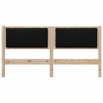 Gepolstertes Kopfteil Braun 150 cm Massivholz Kiefer und Stoff