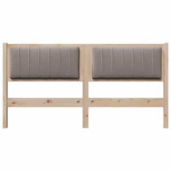 Gepolstertes Kopfteil Braun 150 cm Massivholz Kiefer und Stoff