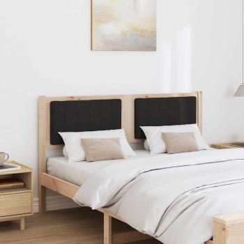 Gepolstertes Kopfteil Braun 140 cm Massivholz Kiefer und Stoff